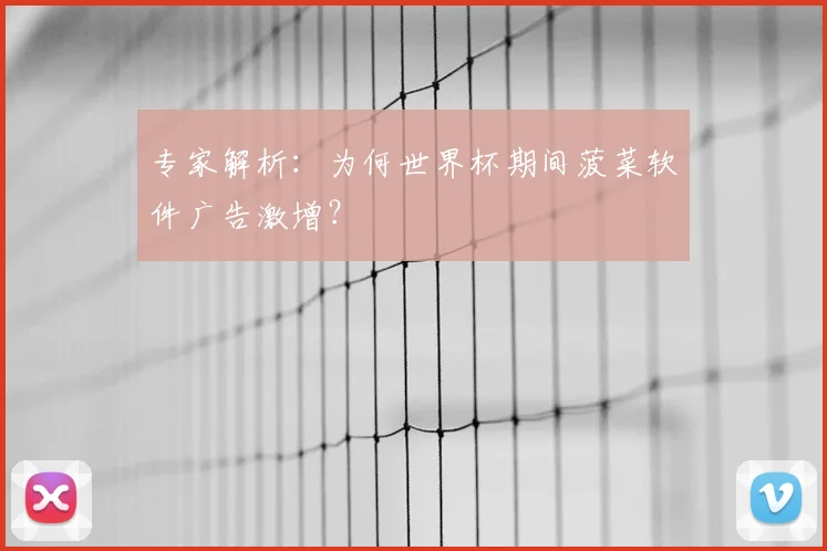 专家解析:为何世界杯期间菠菜软件广告激增?