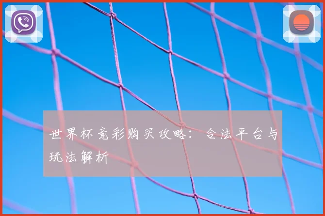 世界杯竞彩购买攻略:合法平台与玩法解析